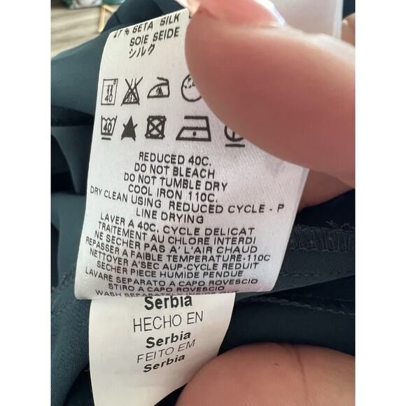 Love Moschino Size 6 Teal Belted Shirt Dress Short Sleeve Tie Front Women’s - Picture 5 of 13